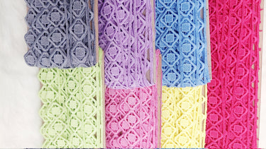 Fringe Trim Geometric Pattern, Cotton Embroidered Crafting Edging Lace Trim, Trim by 10 Yards